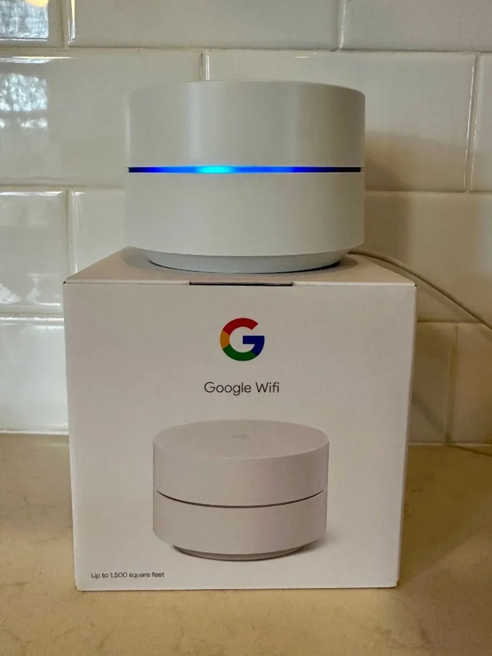 Google Wifi AC1200 Mesh WiFi System Wifi Router 1500 Sq Ft Coverage GJ2CQ WORKS